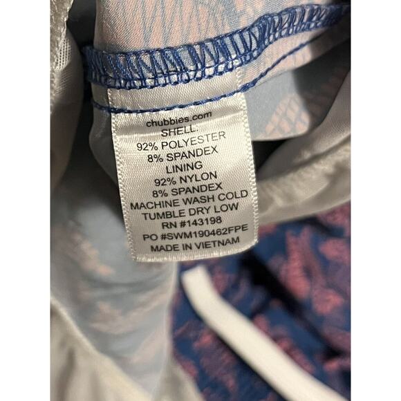 Chubbies Mens Board Shorts Large Swim Trunks Seahorse Blue Pink Drawstring EUC - Picture 6 of 12